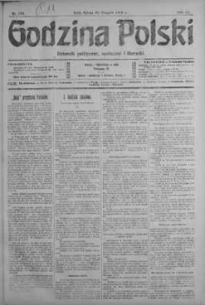 Godzina Polski : dziennik polityczny, społeczny i literacki 31 sierpień 1918 nr 238
