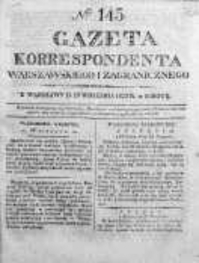 Gazeta Korrespondenta Warszawskiego i Zagranicznego 1825, Nr 145
