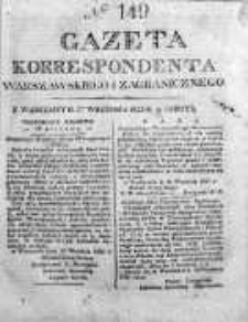 Gazeta Korrespondenta Warszawskiego i Zagranicznego 1825, Nr 149
