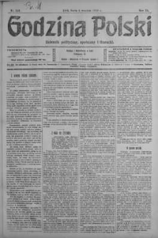 Godzina Polski : dziennik polityczny, społeczny i literacki 4 wrzesień 1918 nr 242