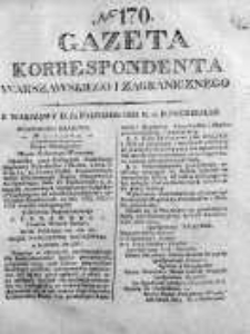 Gazeta Korrespondenta Warszawskiego i Zagranicznego 1825, Nr 170