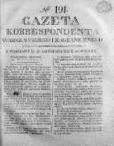 Gazeta Korrespondenta Warszawskiego i Zagranicznego 1825, Nr 191
