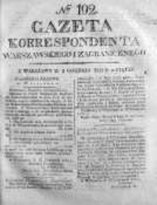 Gazeta Korrespondenta Warszawskiego i Zagranicznego 1825, Nr 192