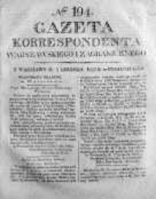 Gazeta Korrespondenta Warszawskiego i Zagranicznego 1825, Nr 194