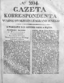 Gazeta Korrespondenta Warszawskiego i Zagranicznego 1825, Nr 204