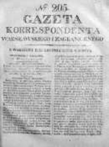 Gazeta Korrespondenta Warszawskiego i Zagranicznego 1825, Nr 205