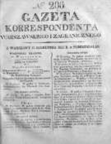 Gazeta Korrespondenta Warszawskiego i Zagranicznego 1825, Nr 206