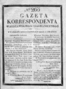 Gazeta Korrespondenta Warszawskiego i Zagranicznego 1828, Nr 263