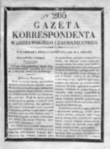 Gazeta Korrespondenta Warszawskiego i Zagranicznego 1828, Nr 265