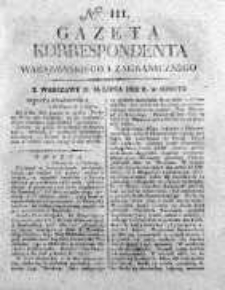 Gazeta Korrespondenta Warszawskiego i Zagranicznego 1822, Nr 111