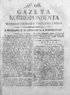 Gazeta Korrespondenta Warszawskiego i Zagranicznego 1822, Nr 116