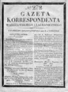 Gazeta Korrespondenta Warszawskiego i Zagranicznego 1828, Nr 272