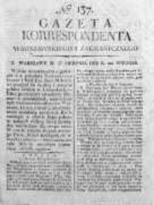 Gazeta Korrespondenta Warszawskiego i Zagranicznego 1822, Nr 137