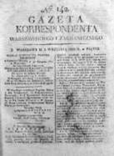 Gazeta Korrespondenta Warszawskiego i Zagranicznego 1822, Nr 142
