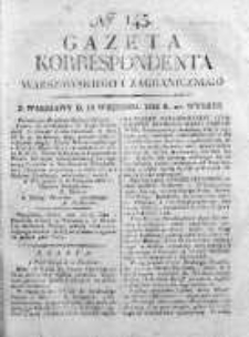 Gazeta Korrespondenta Warszawskiego i Zagranicznego 1822, Nr 145