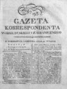 Gazeta Korrespondenta Warszawskiego i Zagranicznego 1822, Nr 193