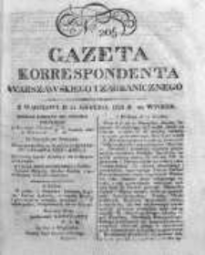 Gazeta Korrespondenta Warszawskiego i Zagranicznego 1822, Nr 205