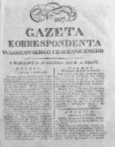 Gazeta Korrespondenta Warszawskiego i Zagranicznego 1822, Nr 207