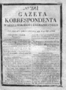 Gazeta Korrespondenta Warszawskiego i Zagranicznego 1828, Nr 281