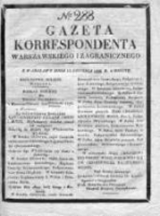 Gazeta Korrespondenta Warszawskiego i Zagranicznego 1828, Nr 288