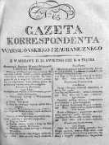 Gazeta Korrespondenta Warszawskiego i Zagranicznego 1823, Nr 65