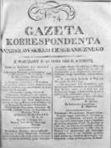 Gazeta Korrespondenta Warszawskiego i Zagranicznego 1823, Nr 74