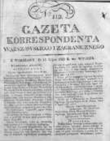 Gazeta Korrespondenta Warszawskiego i Zagranicznego 1823, Nr 112