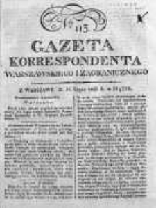 Gazeta Korrespondenta Warszawskiego i Zagranicznego 1823, Nr 113