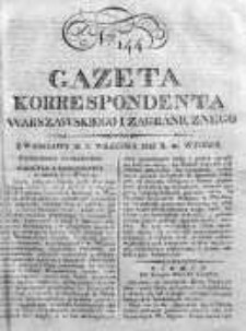 Gazeta Korrespondenta Warszawskiego i Zagranicznego 1823, Nr 144