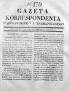 Gazeta Korrespondenta Warszawskiego i Zagranicznego 1830, Nr 170