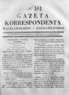 Gazeta Korrespondenta Warszawskiego i Zagranicznego 1830, Nr 181