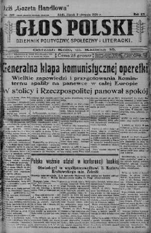 Głos Polski : dziennik polityczny, społeczny i literacki 2 sierpień 1929 nr 209