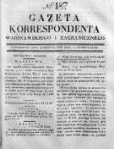 Gazeta Korrespondenta Warszawskiego i Zagranicznego 1830, Nr 187