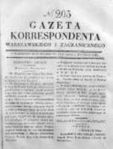 Gazeta Korrespondenta Warszawskiego i Zagranicznego 1830, Nr 205