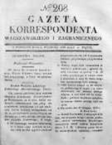 Gazeta Korrespondenta Warszawskiego i Zagranicznego 1830, Nr 208