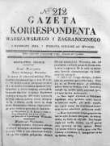 Gazeta Korrespondenta Warszawskiego i Zagranicznego 1830, Nr 212