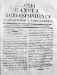 Gazeta Korrespondenta Warszawskiego i Zagranicznego 1830, Nr 216