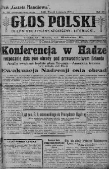 Głos Polski : dziennik polityczny, społeczny i literacki 6 sierpień 1929 nr 213