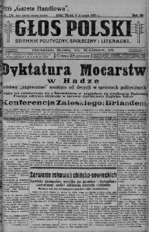 Głos Polski : dziennik polityczny, społeczny i literacki 9 sierpień 1929 nr 216