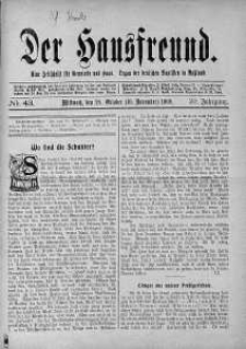Der Hausfreund 28 październik 1909 nr 43