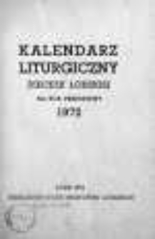 Kalendarz Liturgiczny Diecezji Łódźkiej 1972