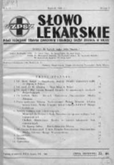 Słowo Lekarskie 1946, Z.1
