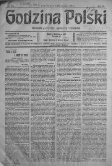 Godzina Polski : dziennik polityczny, społeczny i literacki 6 październik 1918 nr 274