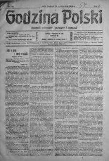 Godzina Polski : dziennik polityczny, społeczny i literacki 13 październik 1918 nr 281