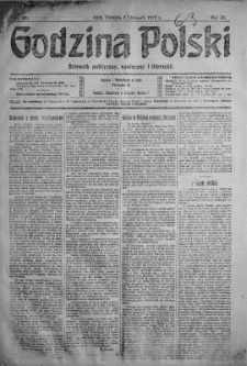 Godzina Polski : dziennik polityczny, społeczny i literacki 3 listopad 1918 nr 301