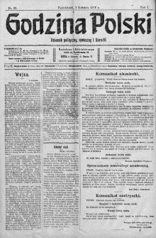 Godzina Polski : dziennik polityczny, społeczny i literacki 3 kwiecień 1916 nr 95