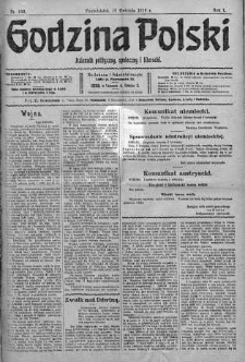Godzina Polski : dziennik polityczny, społeczny i literacki 10 kwiecień 1916 nr 102