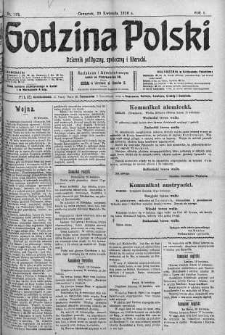 Godzina Polski : dziennik polityczny, społeczny i literacki 20 kwiecień 1916 nr 112