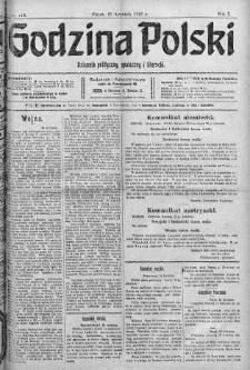 Godzina Polski : dziennik polityczny, społeczny i literacki 21 kwiecień 1916 nr 113