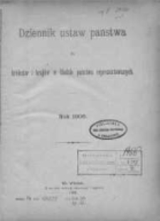 Dziennik Ustaw Państwa dla Królestw i Krajów w Radzie Państwa Reprezentowanych. 1906
